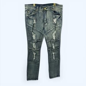 Argonaut Nations Ripped Denim Stretch Ultra Slim Jeans Men's Size 34x34 (34x33)